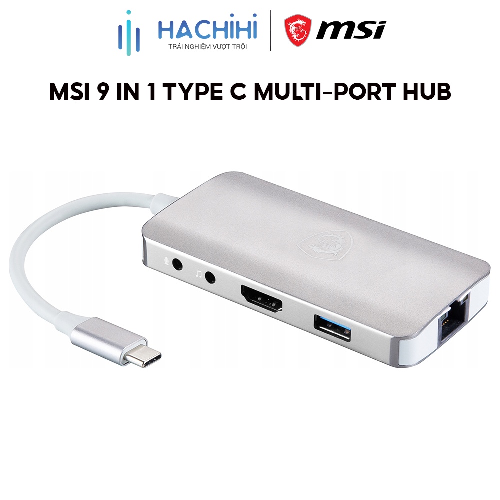 Thiết bị mở rộng cổng kết nối MSI 9 in 1 Type C Multi-port Hub S53-0400210-V33