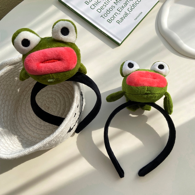 Băng Đô Cài Tóc Hình Ếch Hoạt Hình Vui Nhộn Cho Bé Gái