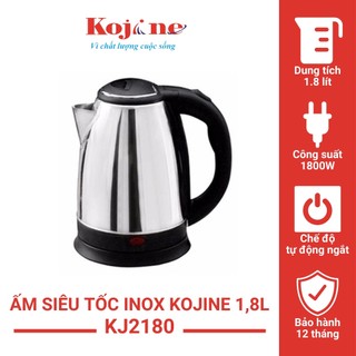Ấm siêu tốc inox kojine 1,8l - kj 2180, hàng chính hãng