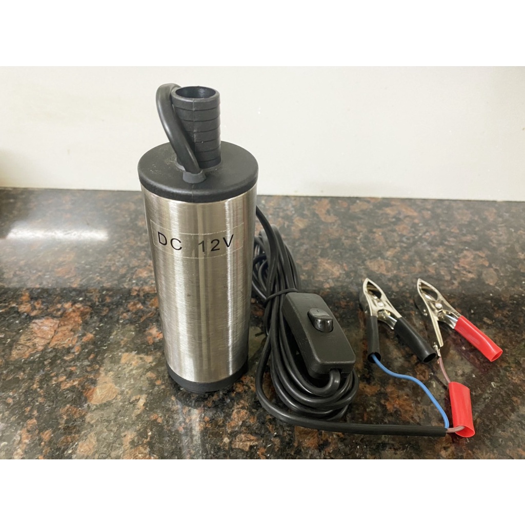 Máy bơm chìm bơm dầu, nước mini 12V - 24V bơm dầu chìm hút nhớt, nhiên liệu, motor lõi đồng, lưu lượng 30 lít/phút