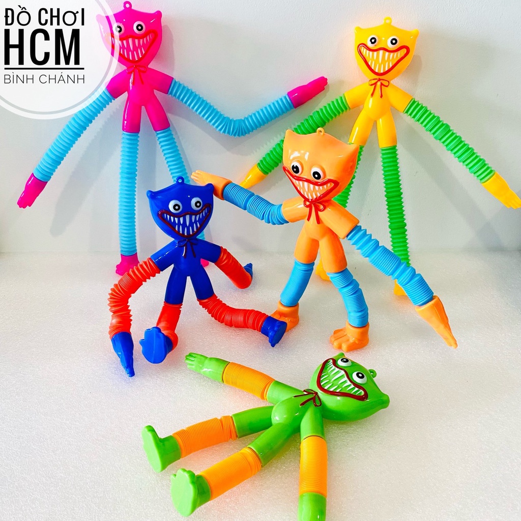 Đồ chơi trẻ em huggy wuggy ống lò xo kéo dãn biến hình mọi kiểu dáng, giãn giảm căng thẳng, xả stress