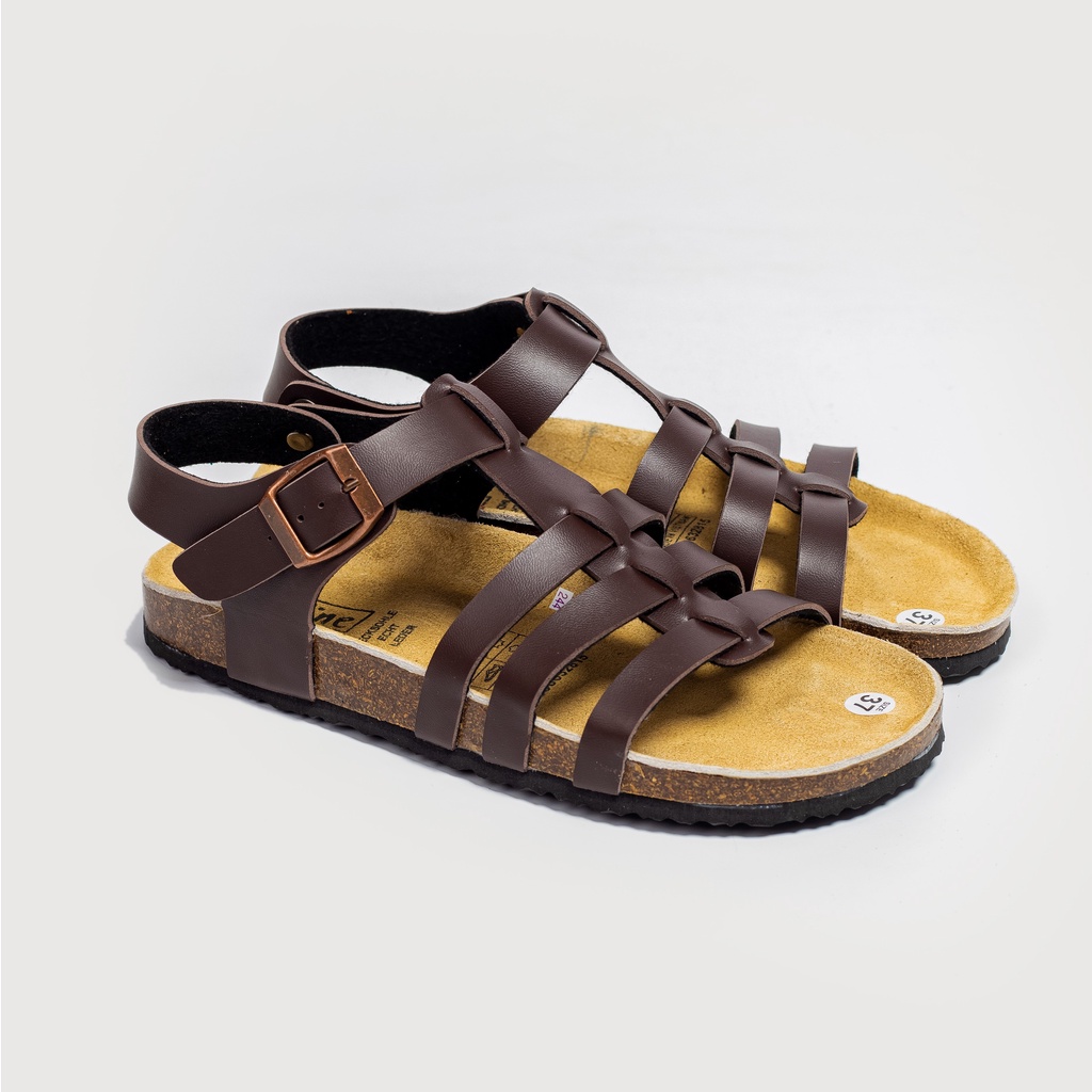 PU12 - Sandal công sở Đế Trấu BIOLINE Official Unisex nam nữ văn phòng Quai Chiến Binh Da Pu cao cấp