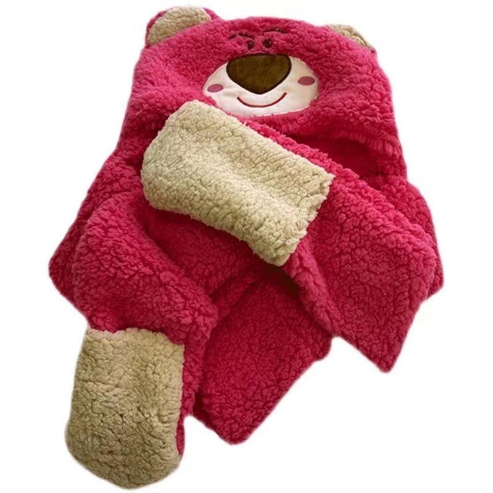 Mũ Beanie 3 Trong 1 Bằng Vải Bông Dày Dặn In Họa Tiết Hoạt Hình Dễ Thương Thời Trang Mùa Đông Cho Nữ WMES15H