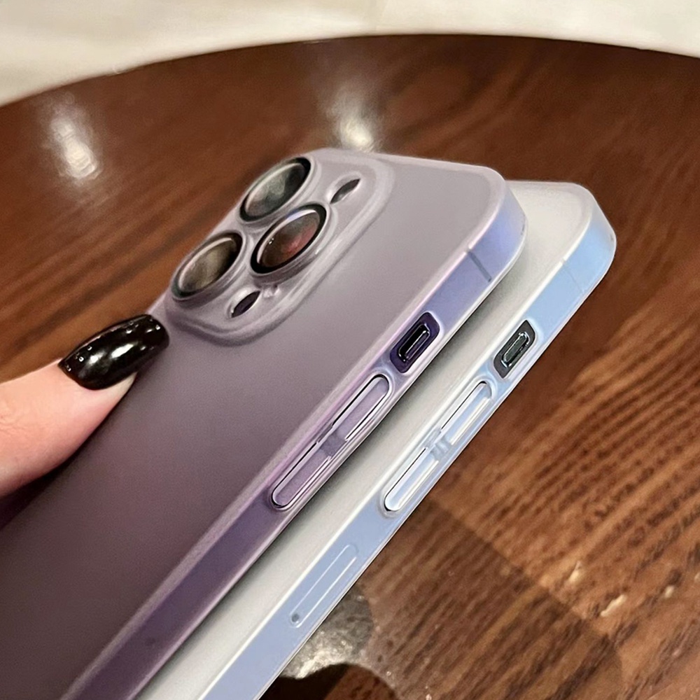 Ốp Điện Thoại PC Cứng Màu gradient Sang Trọng Chống Sốc Kèm Dây Đeo Cho iPhone 13 12 14 Pro Max 14