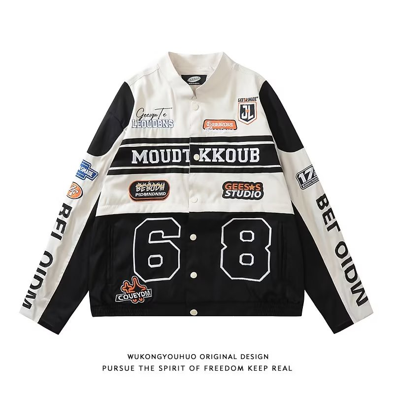 Áo Khoác Bóng Chày Dáng Rộng Phong Cách Hip Hop Cá Tính Cho Nam