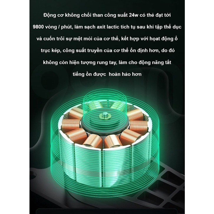 Máy massage giãn cơ cầm tay mini booster  L608 sử dụng 8 đầu 6 chế độ massa chuyên sâu giúp giảm đau nhức mỏi cơ...