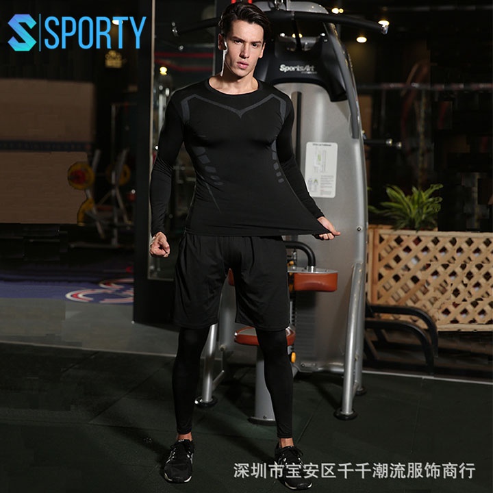 Áo thể thao nam dài tay  chuyên tập Gym và chạy bộ AG10 SPORTY chất liệu co dãn, thấm hút mồ hôi tốt