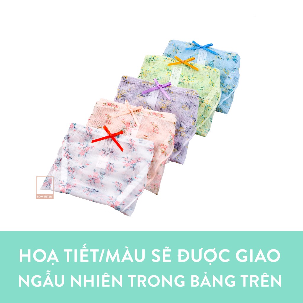 Quần lót lưới viền ren họa tiết hoa dễ thương BOM SISTER Q0B110