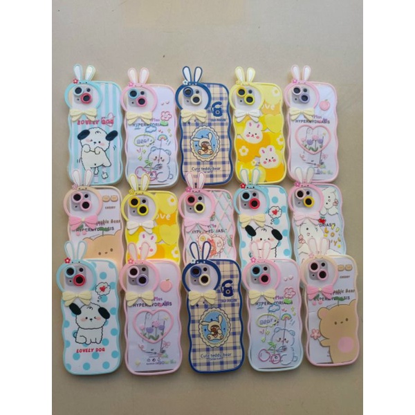 Ốp lưng iPhone 11 6.1,11 promax, 12 promax, 13 promax, 14 pro, 14 promax dẻo hình tai thỏ có bảo vệ camera