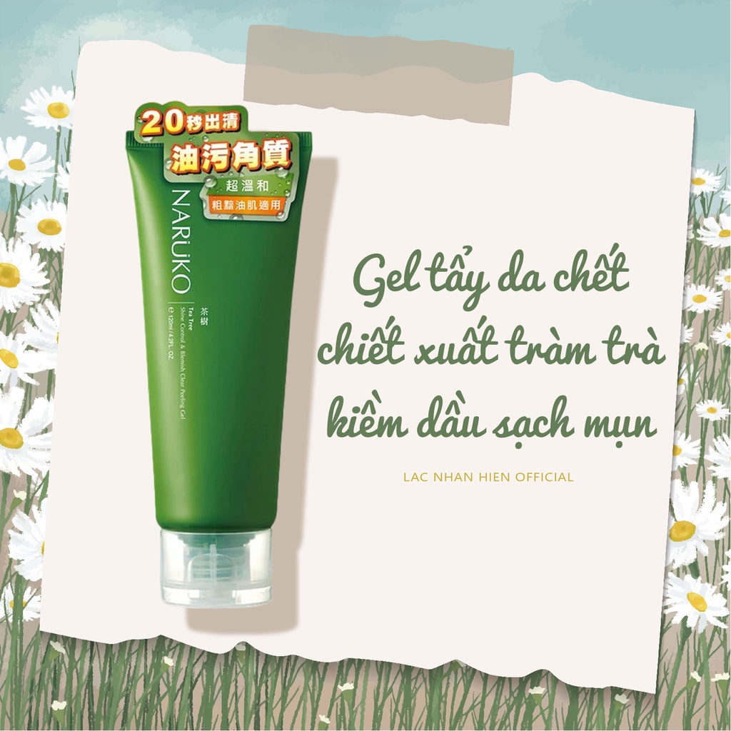 GEL TẨY DA CHẾT TRÀM TRÀ NARUKO TEA TREE SHINE CONTROL & BLEMISH CLEAR PEELING GEL
