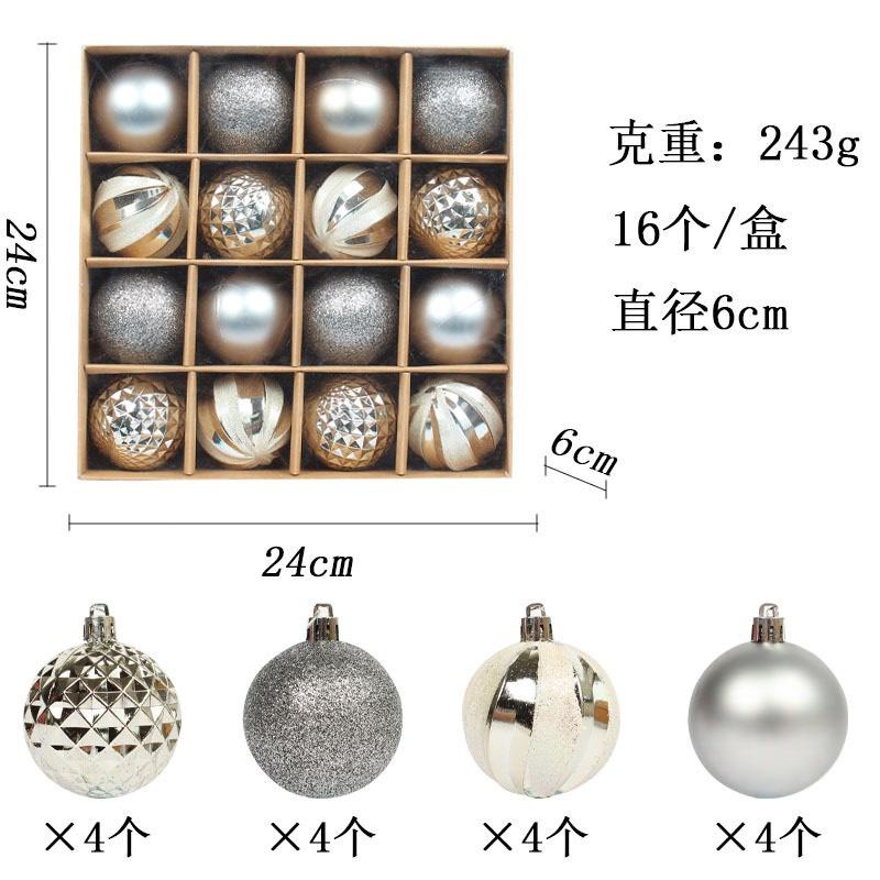 SET 16 QUẢ CHÂU KÍCH THƯỚC 6CM TRANG TRÍ NOEL
