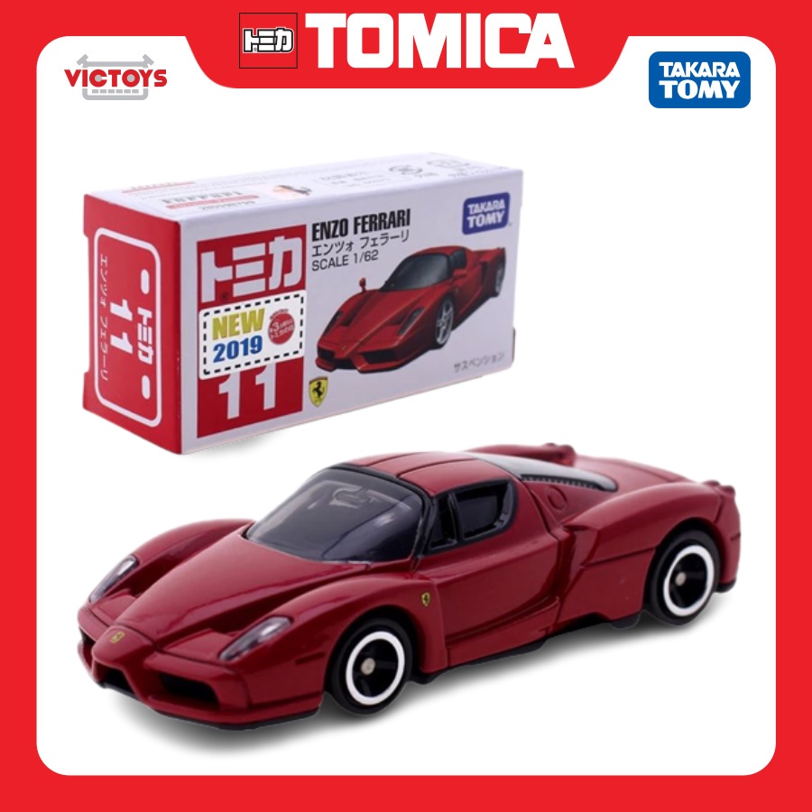 Xe thể thao mô hình Tomica Ferrari No.11 Ferrari Enzo Ferrari 799184 Fullbox Chính Hãng Takara Tomy 