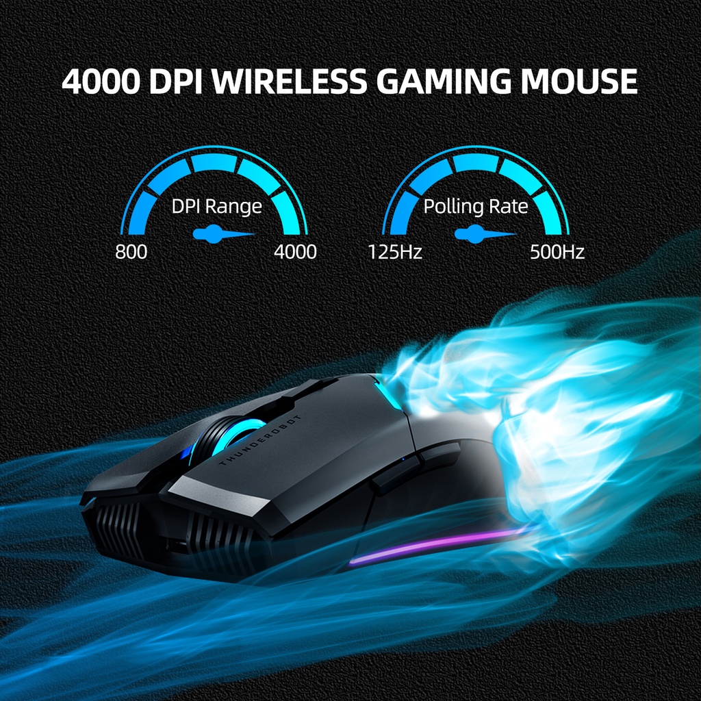 Chuột Chơi Game Không Dây 2.4G RGB 16000 DPI 1000mAh ThundeRobot ML703 / ML701 / MG701