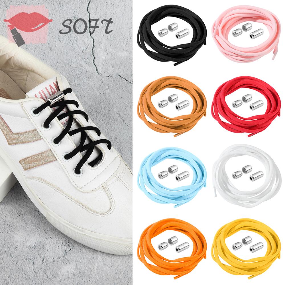 Cặp dây giày thể thao không cần buộc có khóa kim loại nhanh chóng co giãn tiện lợi