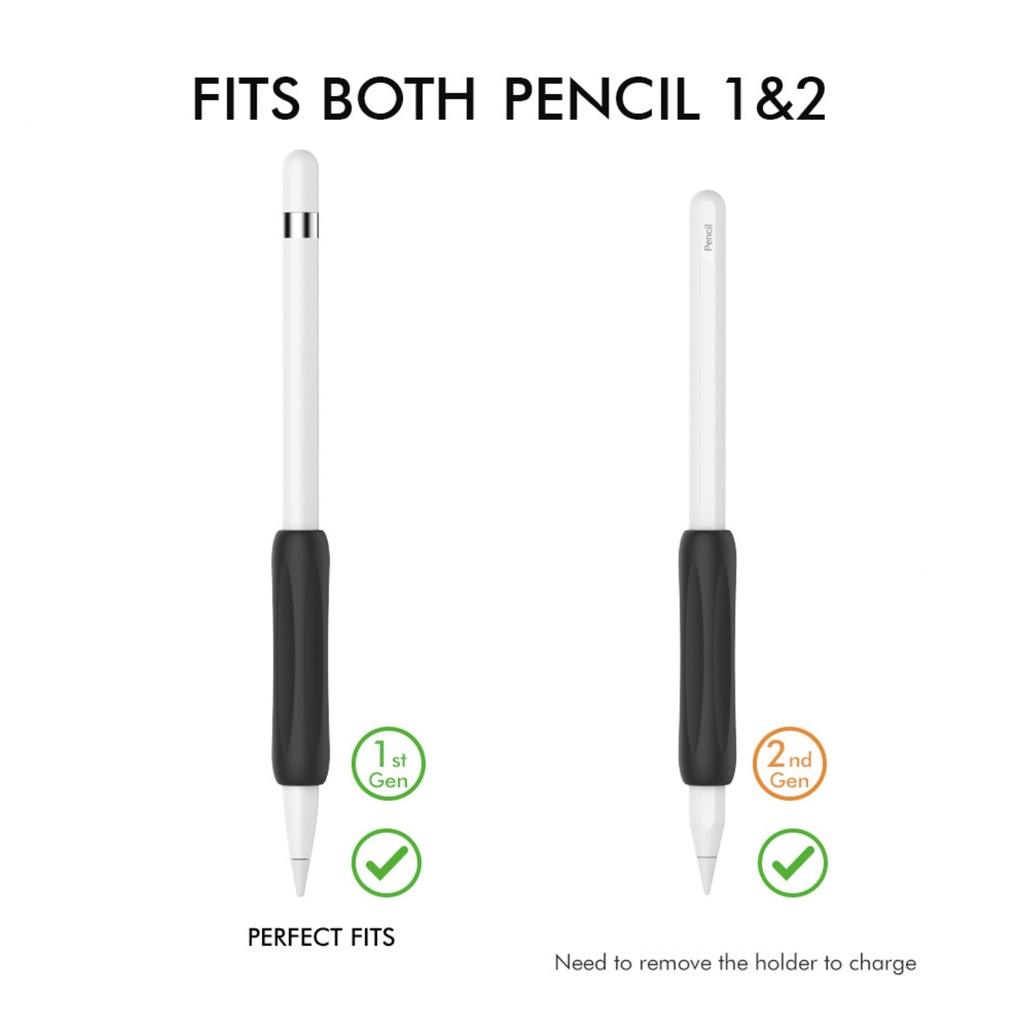 Set 3 vỏ cầm bút gel silica chống trượt cho Pencil 1 Pencil 2 Silicone Case Grip Holder