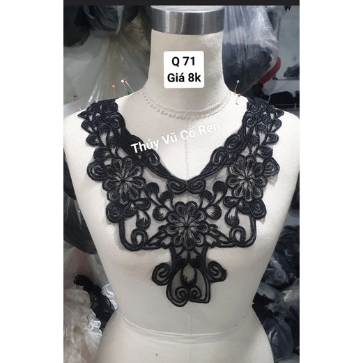 Cổ Ren lưới màu đen thêu đẹp giá rẻ