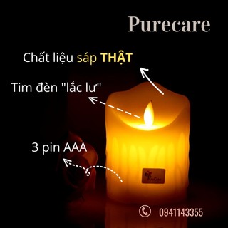 HCM_Đèn Sáp Vỏ Sáp Chảy Điện Tử, Nến Điện Tử DÙNG PIN AAA (SÁP THẬT)