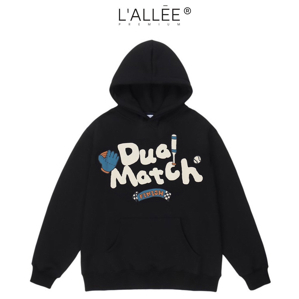 Áo khoác Hoodie nỉ Nam in chữ Dua Match by Lallee.Design Áó nỉ có mũ form rộng chuẩn Unisex vải nỉ HD308
