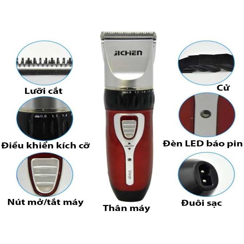 Tông Đơ Cắt Tóc JICHEN - 0817 - Bộ Tăng Đơ Máy Cắt Tóc Nam, Nữ Tại Nhà.