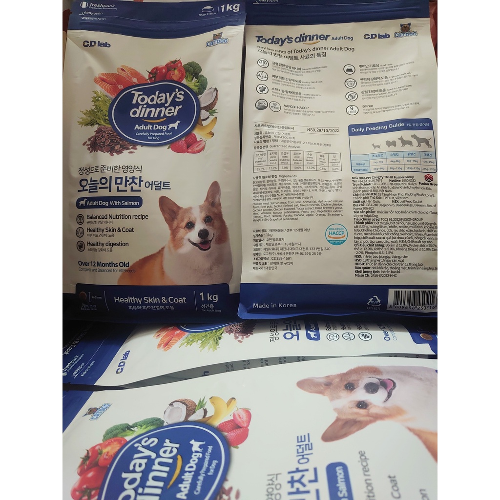 THỨC ĂN HẠT CÂN BẰNG DINH DƯỠNG TODAY'S DINNER ADULT DOG