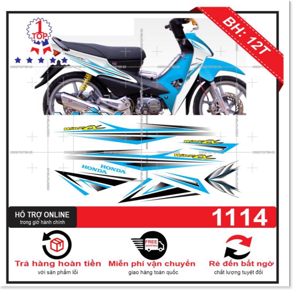 FREE SHIP + SALE SỐC +DECAL PVC 5 LỚP CHẤT LƯỢNG CAO Tem rời wave 2016 trắng xanh mây