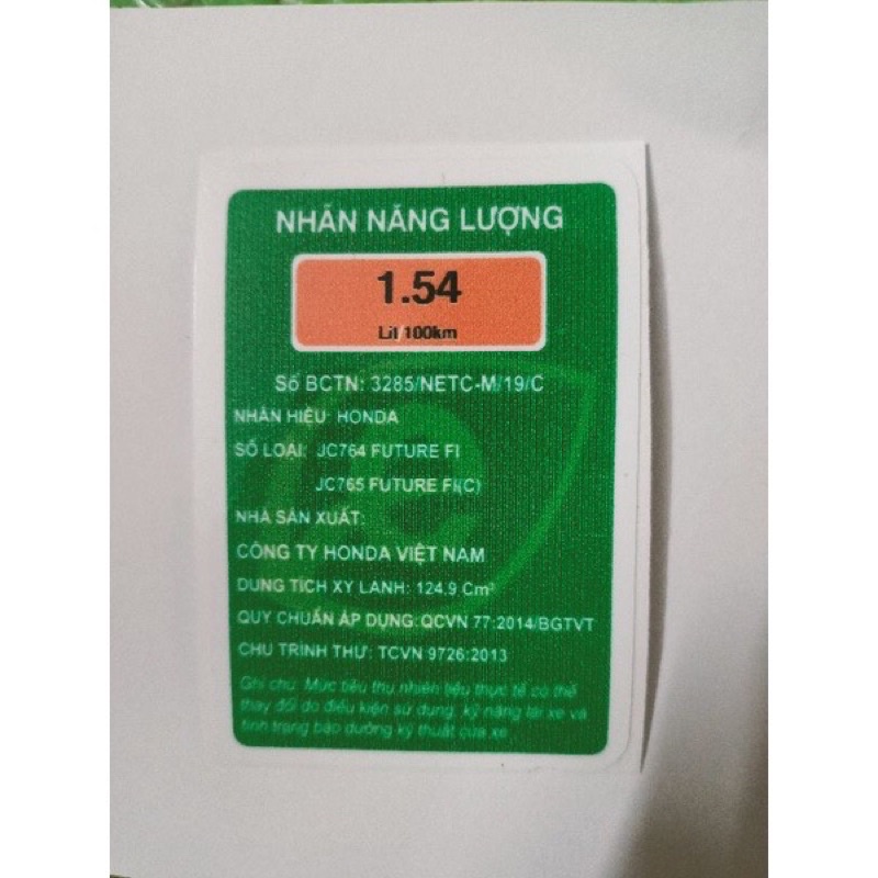 Tem nhãn dán năng lượn g Future Fi hàng nhập Thái Lan chất lượng cao dành trang trí riêng cho dòng xe này