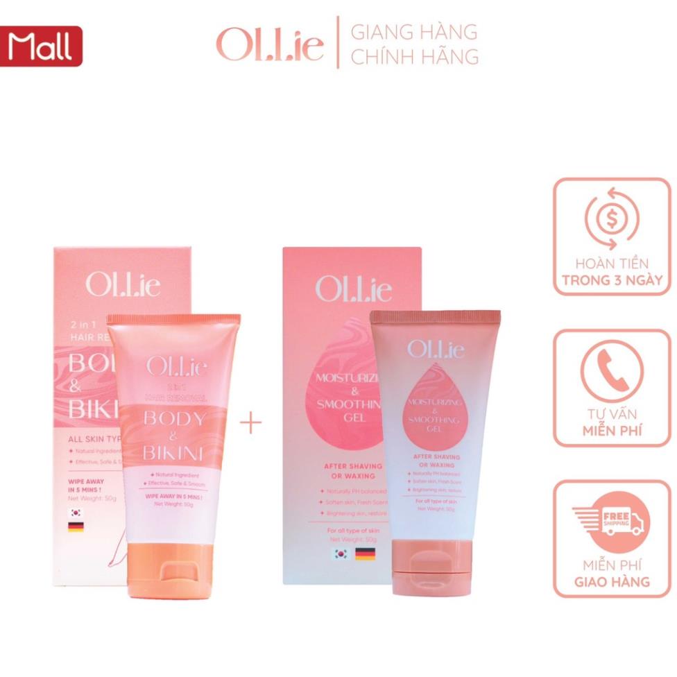 Kem tẩy lông OLLIE , tẩy lông vùng kín, nách, tay, chân, triệt lông an toàn không đau rát dung tích 50ml