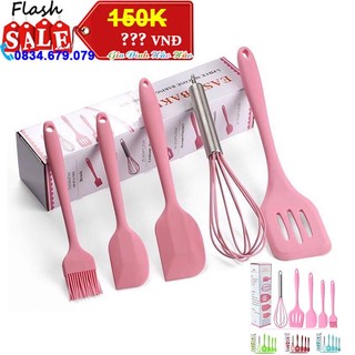 Bộ dụng cụ nhà bếp silicone cao cấp - 5 món - màu ngẫu nhiên