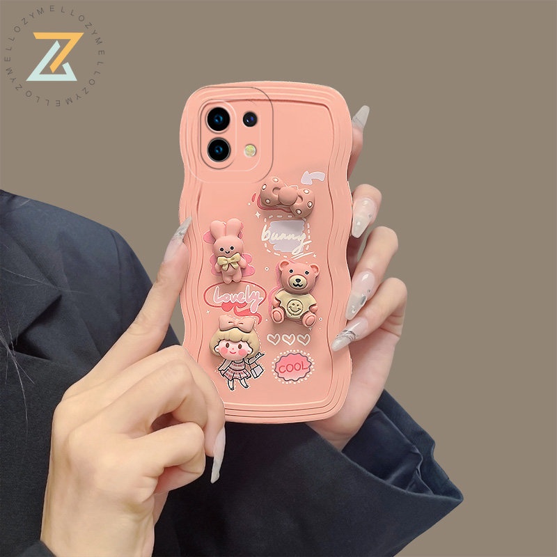 VIVO V27E V27 V23 V23E Y22 Y12 Y12S Y20 Y21 Y33S Y30 Y15 Y16 Y17 Y12A Y85 Y72 Y20S Y11S Y21A Y50 Y20A Y91C Y1S V20 Pro Vỏ điện thoại silicon hình thỏ hoạt hình lượn sóng thời trang