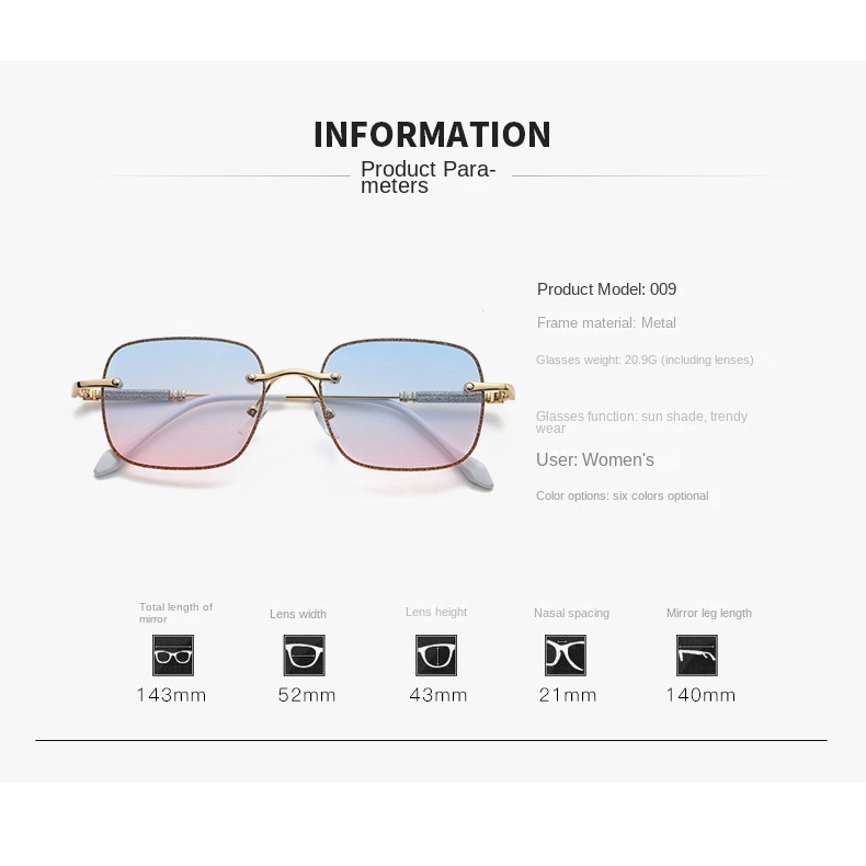 Kính Mát Không Gọng Phong Cách Instagram Mới Cho Nam Và Nữ