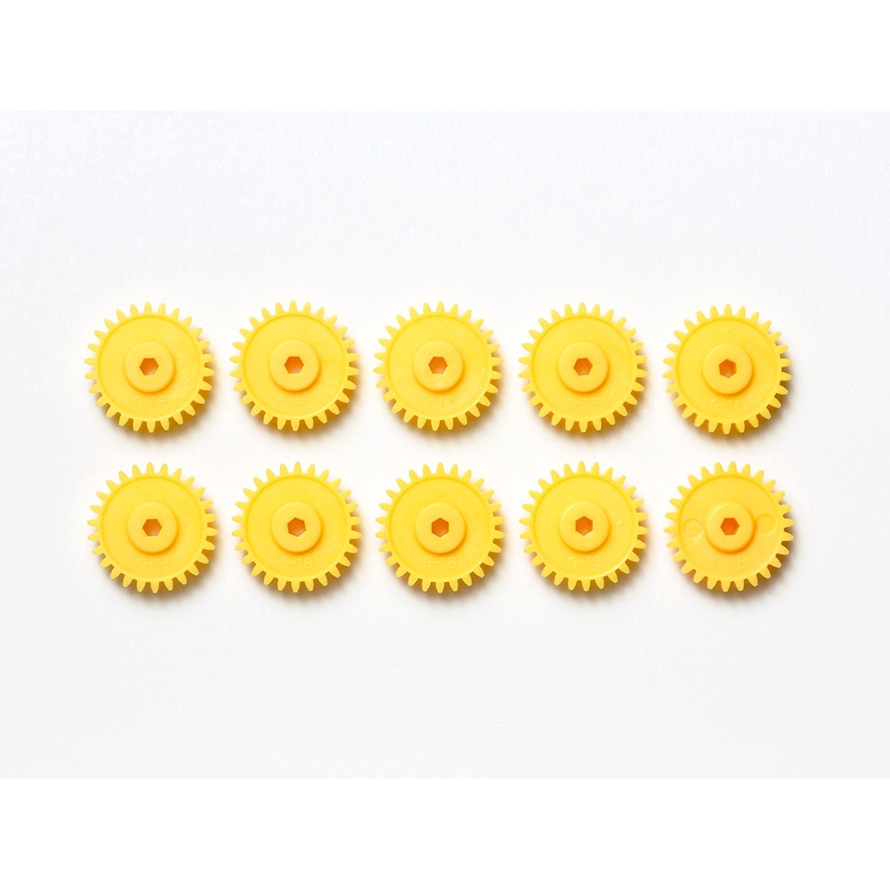 10312 Phụ kiện mô hình xe đua lắp ráp MINI 4WD G-18 GEAR (YELLOW/10PCS.)