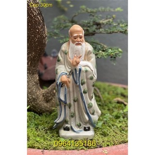 Tượng lão tử men rạn h30cm gốm sứ Bát Tràng