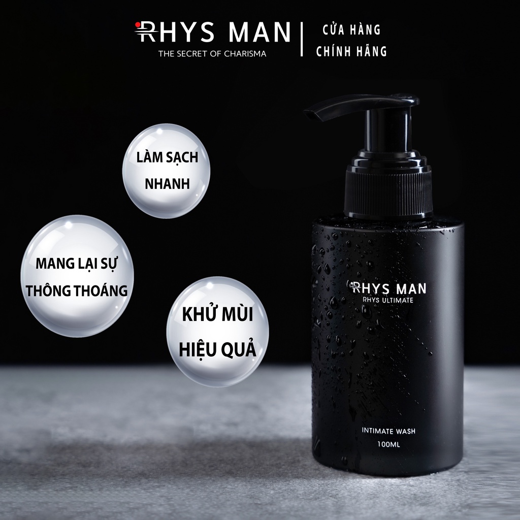 3 Chai Lẻ - Sữa tắm gội nam hương nước hoa 350 ml & Sữa rửa mặt hương dừa 100ml & Dung dịch vệ sinh 100ml RHYS MAN