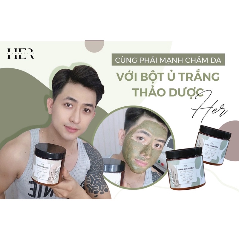 TẮM TRẮNG THẢO MỘC HER COSMETIC Tặng KEM HER -Thảo Dược Thiên Nhiên Giúp Da Trắng Sáng Mịn Màng , Đều Màu Da