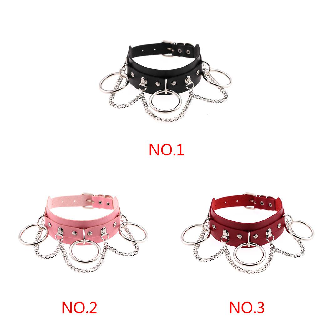 Vòng Cổ Choker Da Pu Màu Đen Đính Đinh Tán Phong Cách Gothic Punk