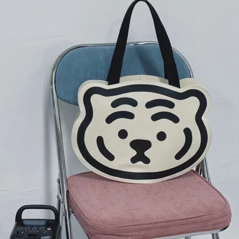 Mischa Túi Đeo Vai canvas Sức Chứa Lớn Hình Đầu Hổ Dễ Thương