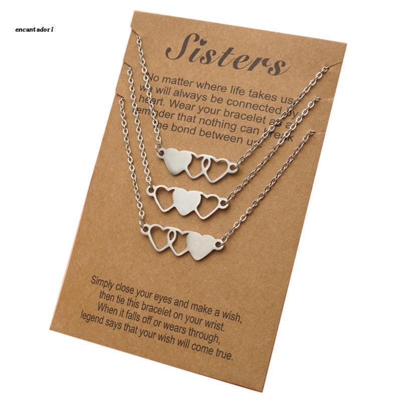 ✿ Set 3 Vòng cổ Mặt Trái Tim Bằng Thép Không Gỉ