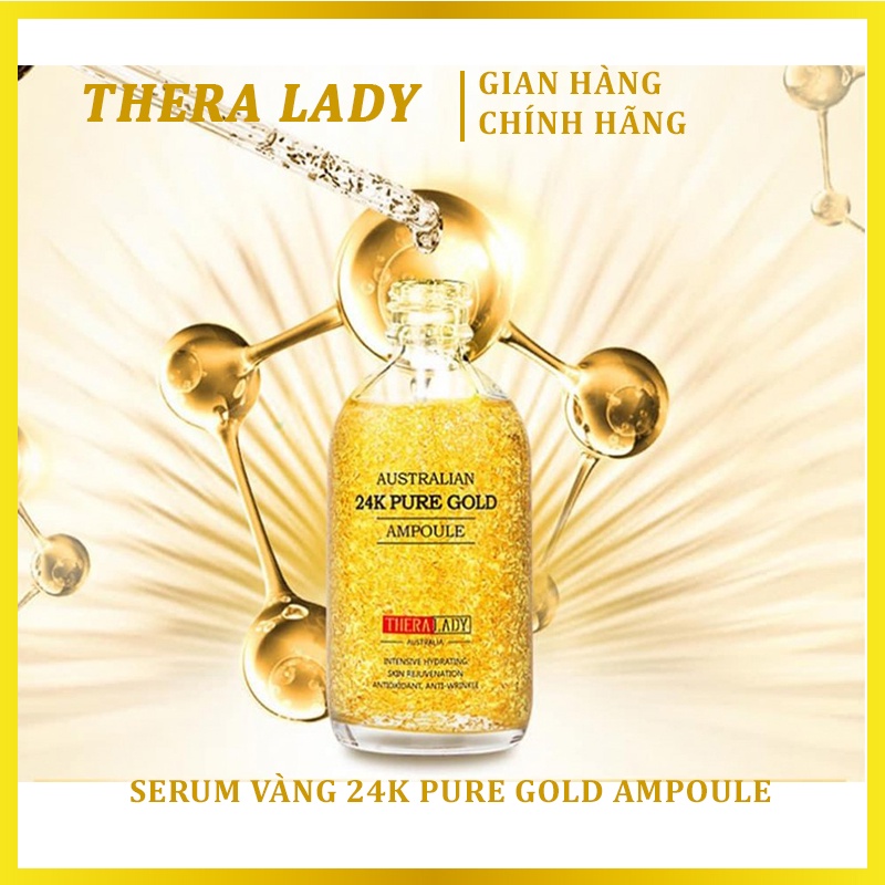 Serum Tinh Chất Gold 24K Pure Gold Ampoule Của Úc 100ml - Giúp Trắng Sáng Vạn Người Mê, Cho Da Mềm Mịn Tươi Sáng