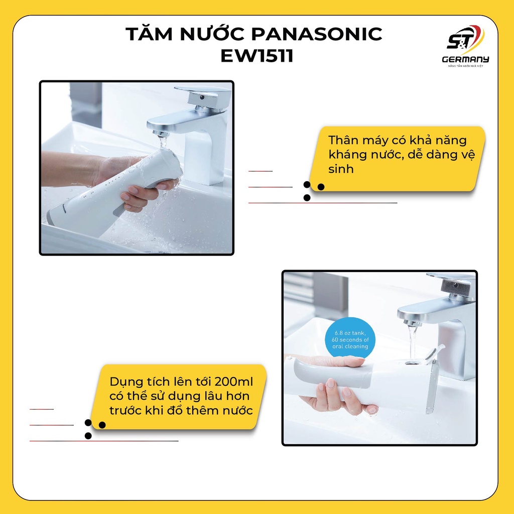 Máy Tăm Nước Panasonic Ew1511 Nội Địa Đức  Thiết Kế Hiện Đại Làm Sạch Sâu Cao Cấp GermanySnT 360017