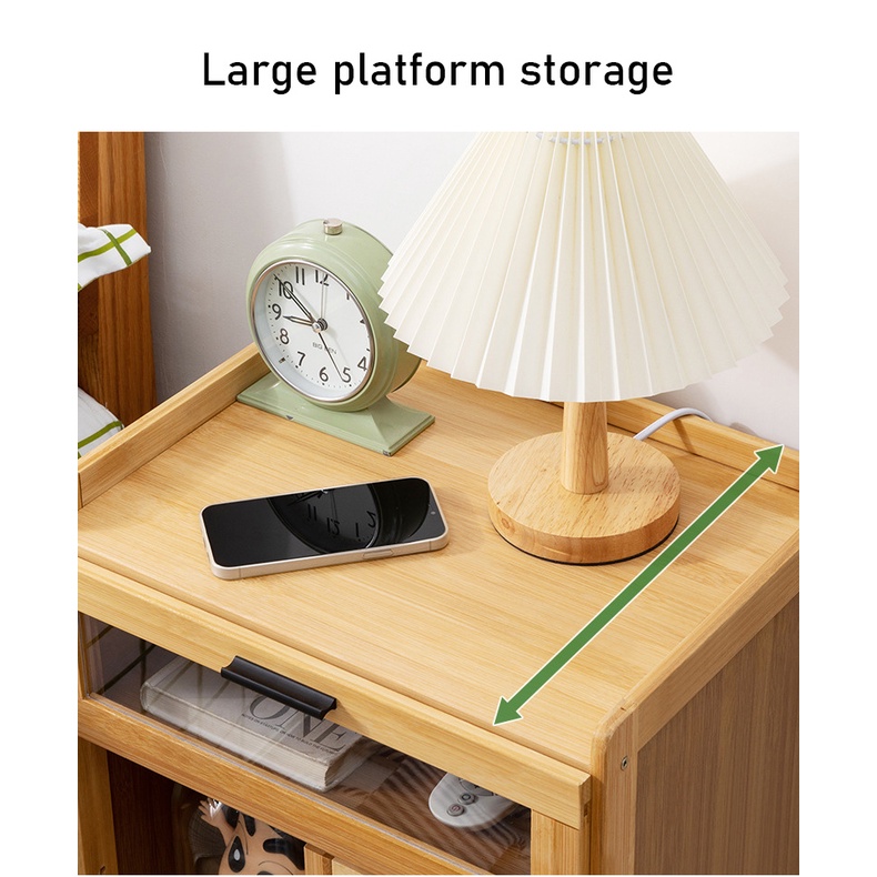 Tủ đầu giường NAFENAI bằng gỗ trơn thiết kế đơn giản hiện đại | BigBuy360 - bigbuy360.vn
