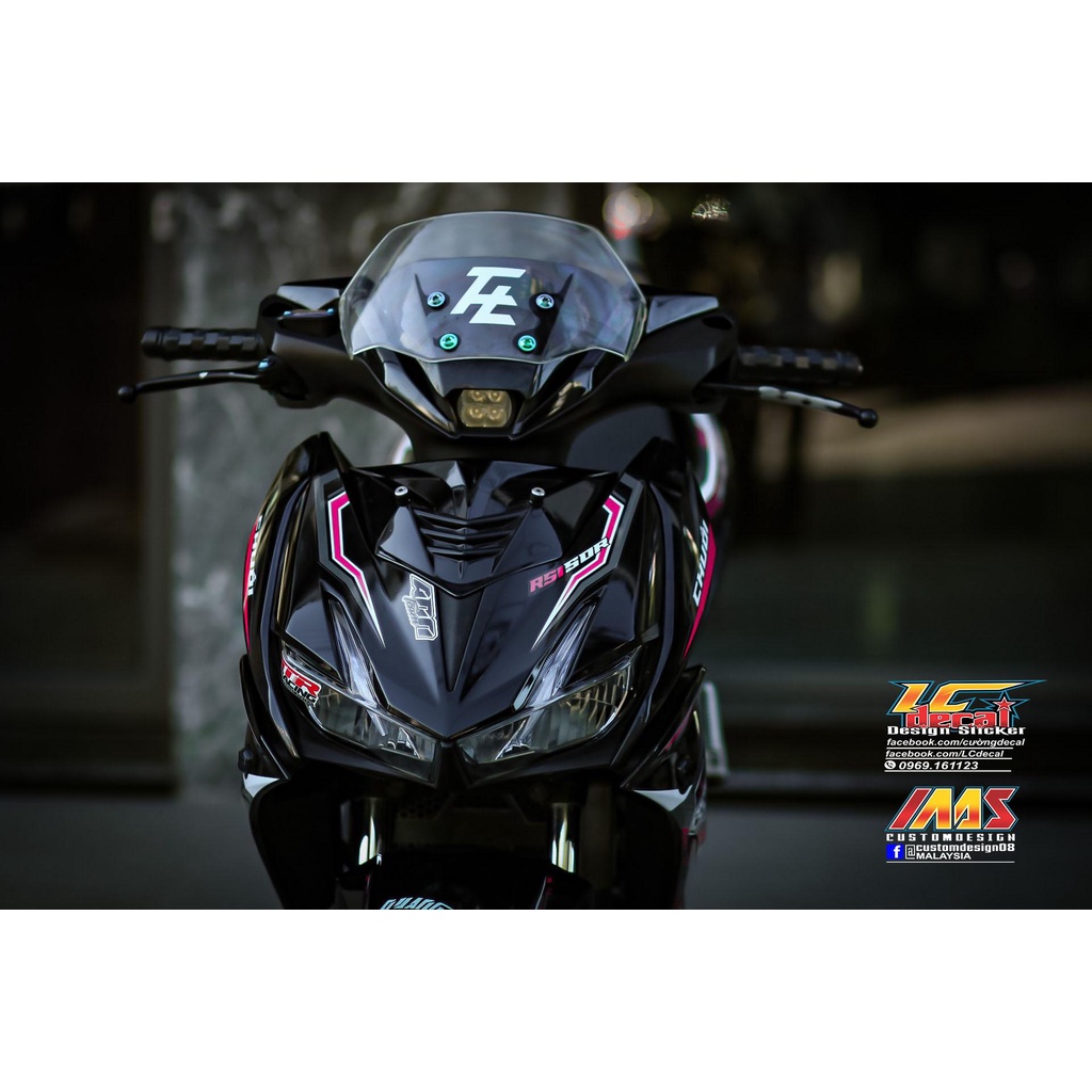 TEM RỜI mẫu RS150R hồng cho Winner X đen - tem không có tên riêng - 3 lớp không bay màu