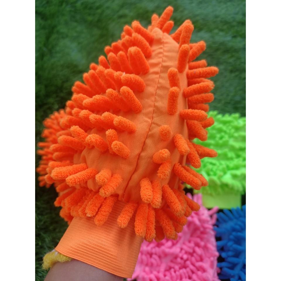 1 Bao găng tay rửa xe sợi microfiber chuyên dùng lau rửa xe hơi,xe máy ô tô vệ sinh nhà cửa