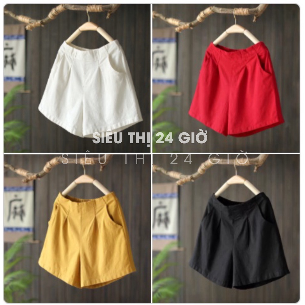 Quần short nữ cạp cao Siêu thị 24 giờ quần đùi nữ bigsize chất liệu cao cấp kiểu dáng trẻ trung QNH.48
