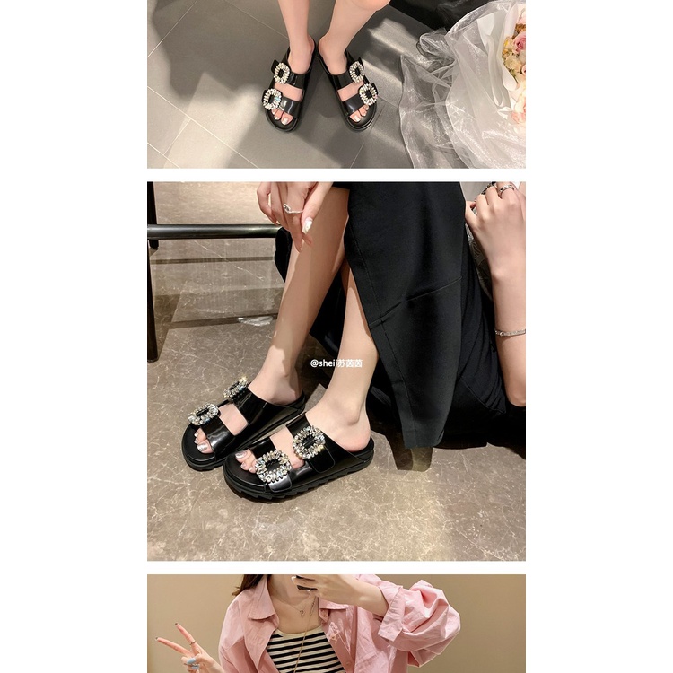 Miss Rollin ~ Dép Quai Đôi Dày Đính Đá Giản Dị Dành Cho Nữ