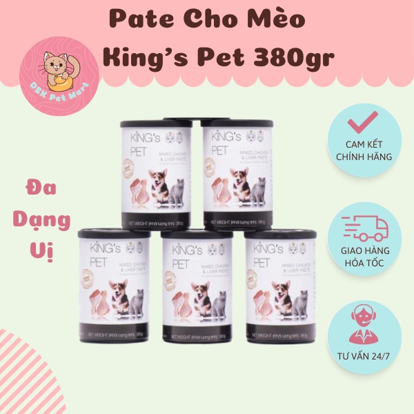 Pate Chó Mèo Kingspet Lon 380gr