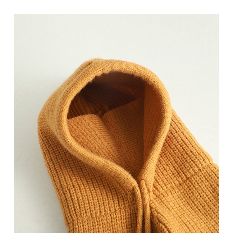 Mũ Len Trùm Đầu Tích Hợp Khăn Choàng Cổ Bảo Vệ Tai Thời Trang Thu Đông Cho Bé