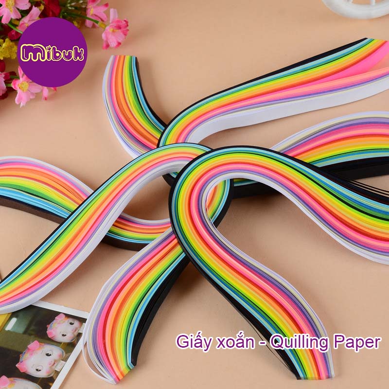 Giấy xoắn Quiling Paper 33 màu rộng 3mm, 5mm, 10mm Art Wood Card & Gifts