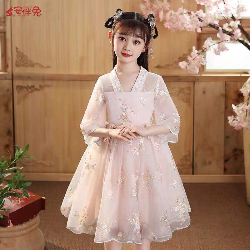 Đầm Hán Phục Hóa Trang Công Chúa Xinh Xắn Cho Bé Gái