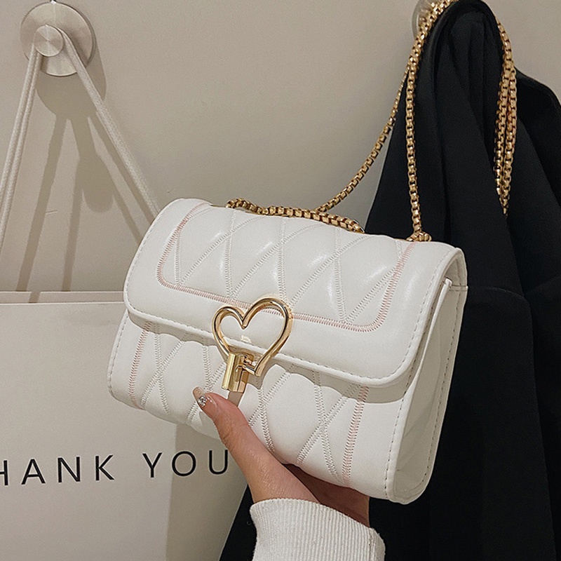 Túi Đeo Chéo Màu Đen Họa Tiết Hình Thoi Thời Trang Cho Nữ