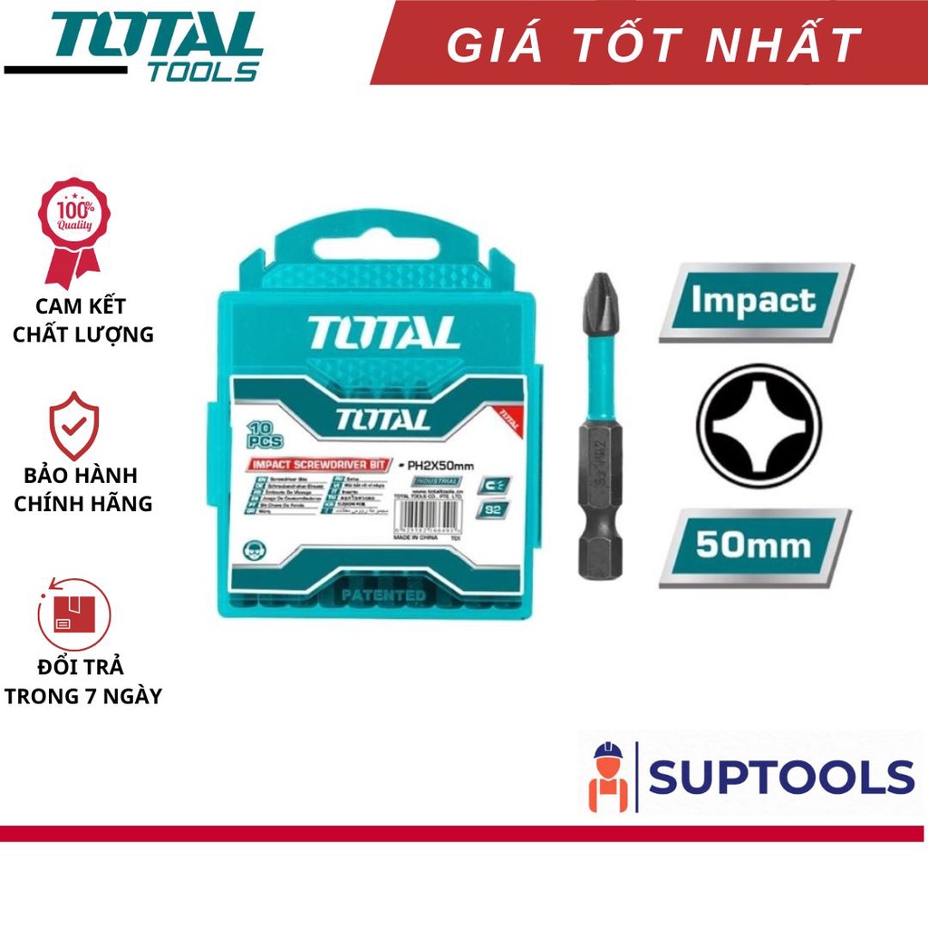 ĐỒ NGHỀ TOTAL Mũi bắt vít (có nam châm hít) TACIM16PH223 (Chính Hãng 100%)